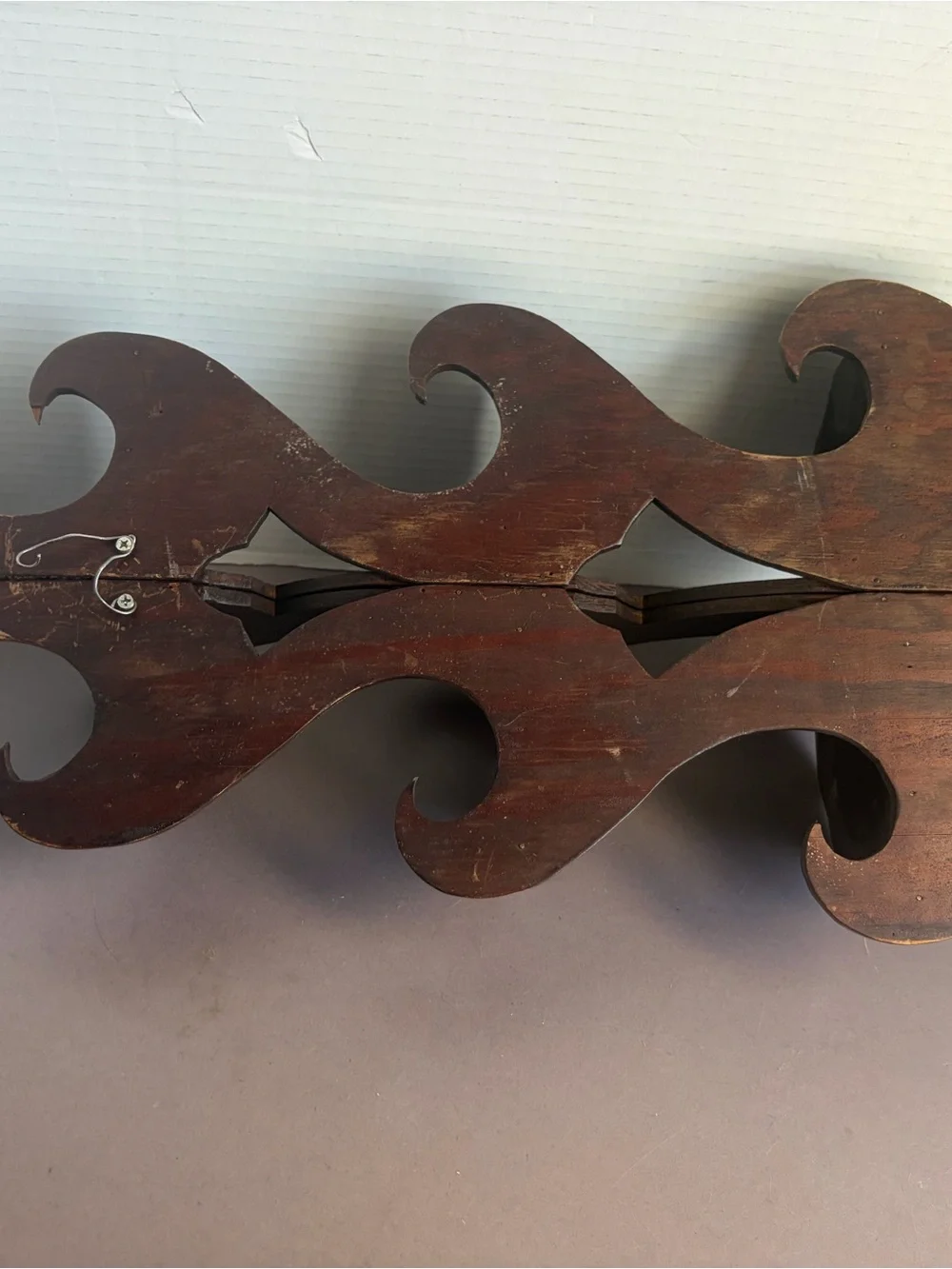 Vintage Dark Brown Decorative Wall Shelf - Rustic Home Wall Decor